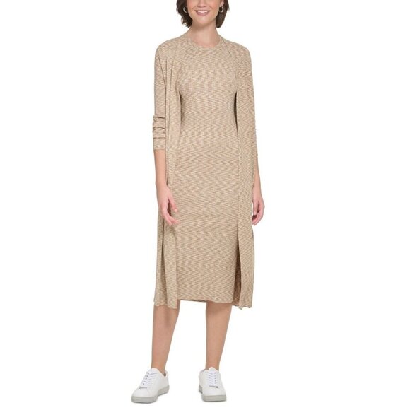 Calvin Klein Jeans Women's Space-Dyed Maxi-Length Cardigan Sweater - Picture 1 of 8